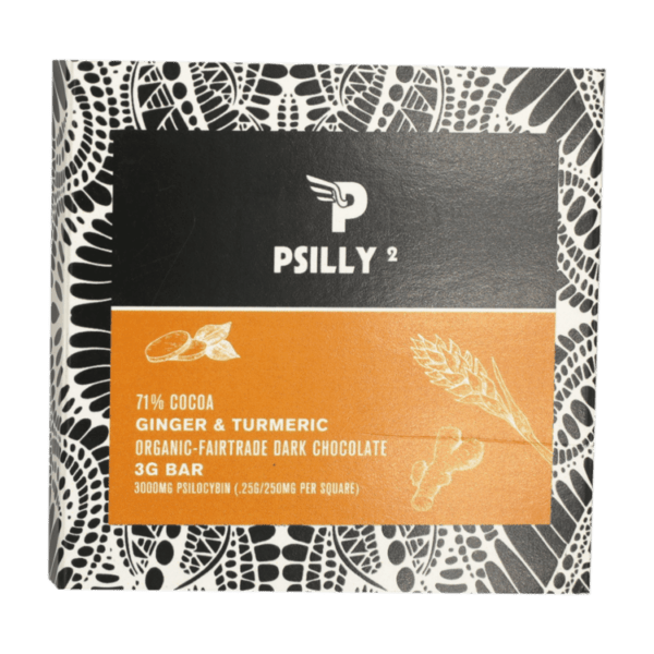 Psilly - Dark Chocolate Bar - Ginger & Turmeric | Magic Mushrooms Edmonton Canada